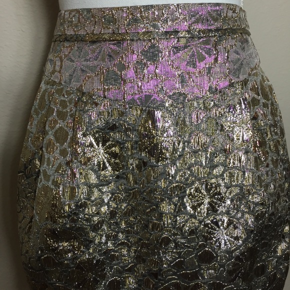 Kimichi Blue Gold Metallic Skirt - Picture 2 of 4